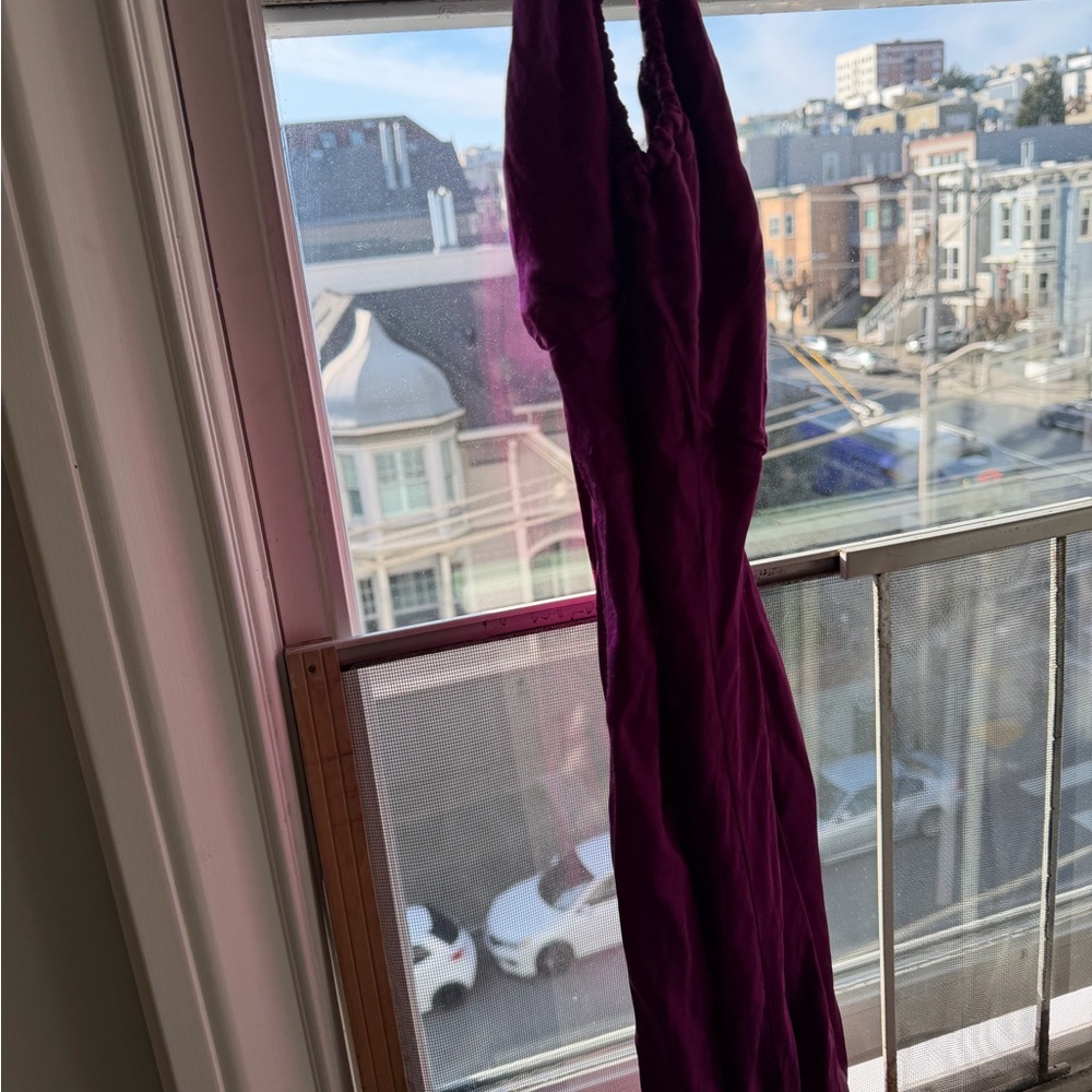 Purple Halter neck Midi  Dress